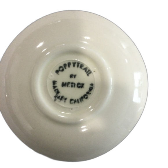 Vintage Metlox Pottery Poppytrail Peach Blossom 4” Appetizer Plates (3 total). - Picture 3 of 6